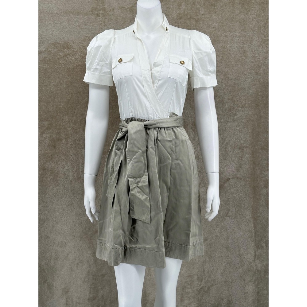 Diane von Furstenberg Dress Women 2 Steele Wrap Short Puff Sleeve Pockets Office